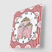 Cute Movie-theaterkamer popcorn Vierkante Klok (Hoek)