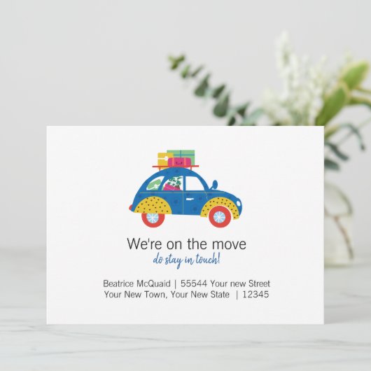 Cute Moving Announcement | Nieuw adres Aankondiging (Staand voorkant)