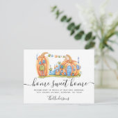 Cute Moving Announcement Pumpkin House Briefkaart (Staand voorkant)
