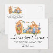 Cute Moving Announcement Pumpkin House Briefkaart (Voorkant / Achterkant)