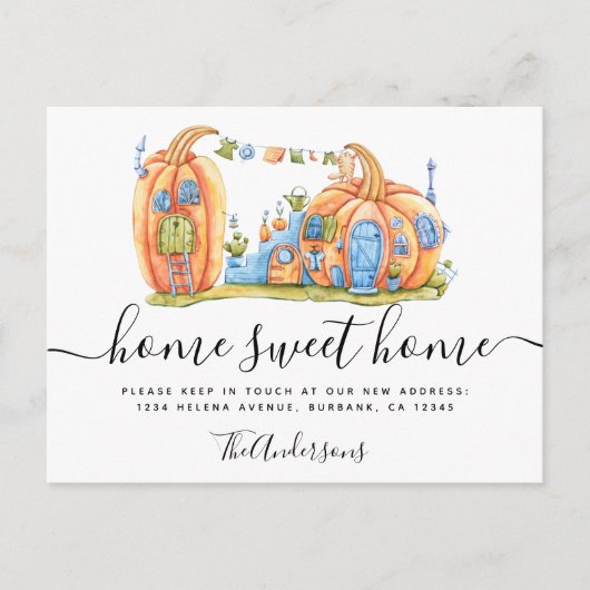 Cute Moving Announcement Pumpkin House Briefkaart (Voorkant)