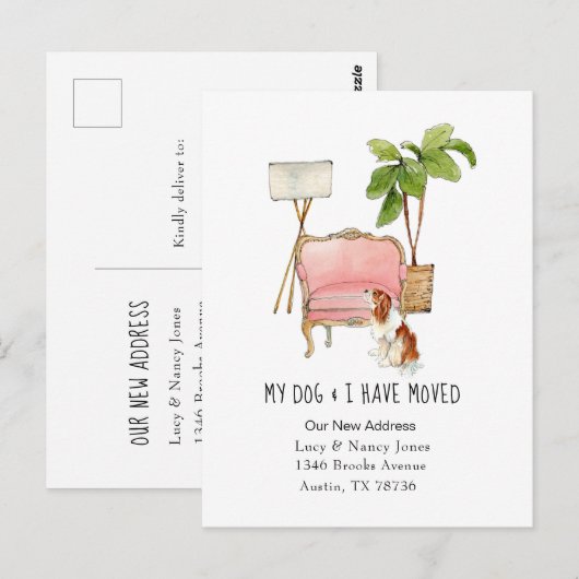 Cute Moving met Briefkaart voor het verplaatsen va (Voorkant / Achterkant)