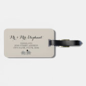 Cute  Mr. en mevrouw Bride en Groom Elephants Bagagelabel (Achterkant horizontaal)