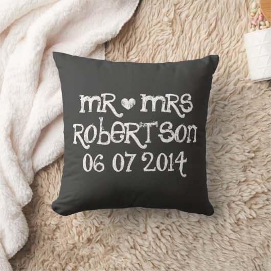 Cute Mr en Mrs. Chalkboard bruiloft werpt kussens (Deken)