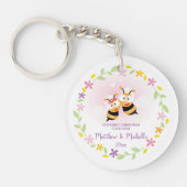 Cute Mr en Mrs Honey Bee First Kerstkeepslag Sleutelhanger (Voorkant)