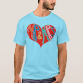 Cute Mr en Mrs Red Heart Shape Graphic T-shirt (Voorkant)