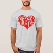 Cute Mr en Mrs Red Heart Shape Graphic T-shirt (Voorkant)