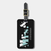 Cute Mr. en Mrs. Reisend bagagelabel voor nieuwe w (Voorkant verticaal)