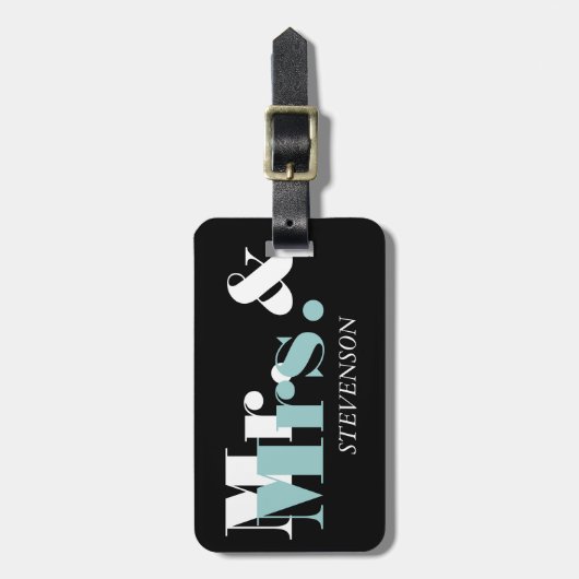 Cute Mr. en Mrs. Reisend bagagelabel voor nieuwe w (Voorkant verticaal)