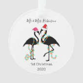 Cute Mr & Mrs. | Flamingo | Eerste kerstboom Ornament (voorkant)