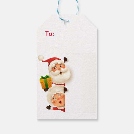 Cute mr. santa claus Gift Label Cadeaulabel (Achterkant)