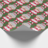 Cute Mrs Claus Kerstmis Holiday betuttelde party w Cadeaupapier (Hoek)