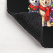 Cute Msky Christmas Dogs With Lights Long Sleeve  Muismat (Hoek)