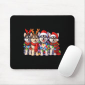 Cute Msky Christmas Dogs With Lights Long Sleeve  Muismat (Met muis)