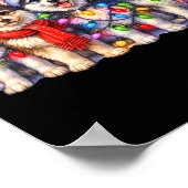 Cute Msky Christmas Dogs With Lights Long Sleeve Poster (Hoek)