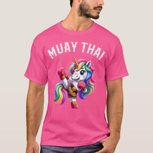 Cute Muay Thai Unicorn T-shirt (Voorkant)