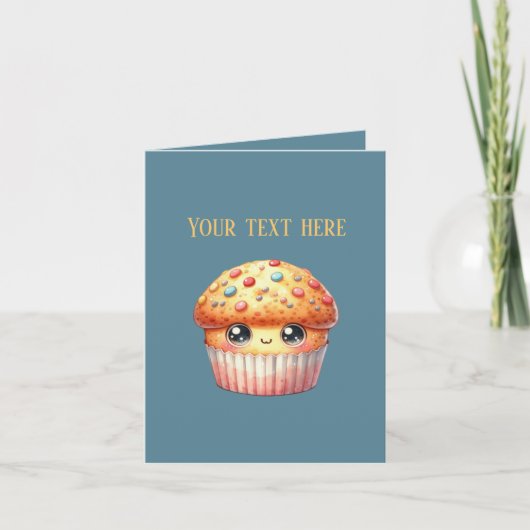 Cute muffin lovers Bakery vendors customizable Kaart (Voorkant)