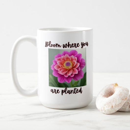 Cute Mug Design Flower Koffiemok (Met donut)