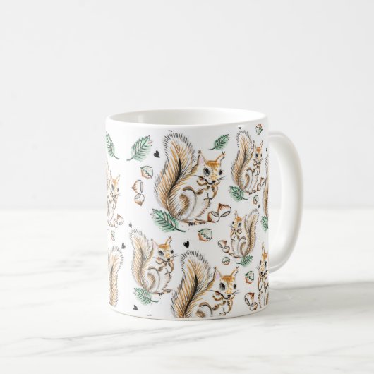 Cute mug met schattige squirrels pattern koffiemok (Voorkant rechts)