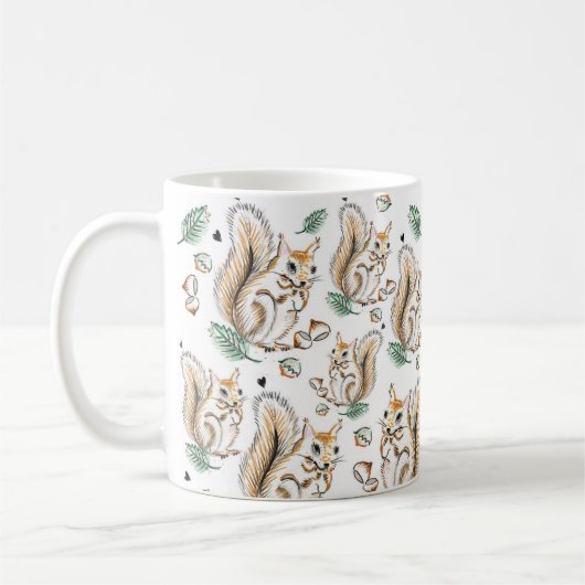 Cute mug met schattige squirrels pattern koffiemok (Links)