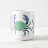 Cute mug with blue and green crab design koffiemok (Voorkant links)