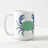 Cute mug with blue and green crab design koffiemok (Links)