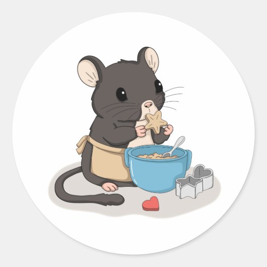 Cute Muis Baket Koekjes Kawaii Dier Sticker (Voorkant)