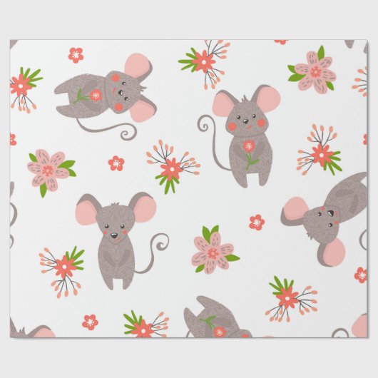 Cute muis cadeaupapier (Vlak)