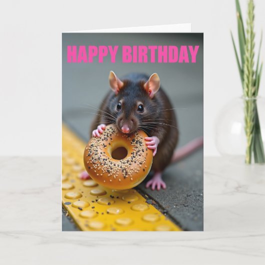 Cute Muis Donut Kaart (Voorkant)