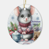 Cute Muis Kerst Ornament (Links)