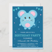 Cute Muis Kinderen Verjaardagsfeest Uitnodiging (Voorkant)