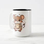 Cute Muis Latte Hart Kawaii Mok (Voorkant links)