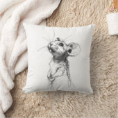 Cute Muis Portret Kussen (Deken)