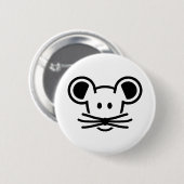 Cute muiskop ronde button 5,7 cm (Voorkant /achterkant)
