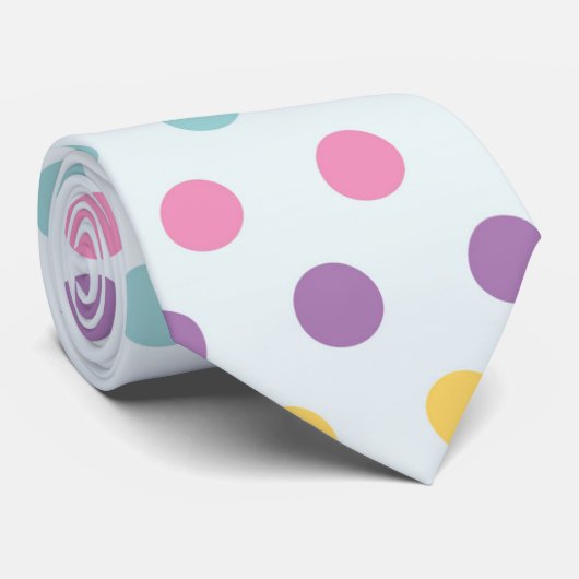 Cute multi-color polka dot stropdas (Opgerold)