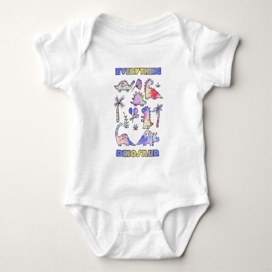Cute Multi Dinosaur Colorful Art Work Romper (Voorkant)