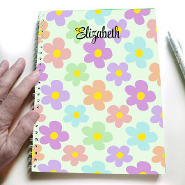 Cute multi gekleurde retro madeliefjes meiden jour notitieboek
