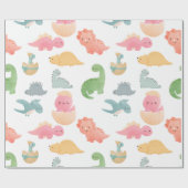 Cute multi-kleurige dinosaurussen voor kinderen me cadeaupapier (Vlak)