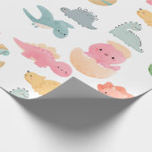 Cute multi-kleurige dinosaurussen voor kinderen me cadeaupapier (Hoek)