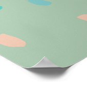 Cute Multicolor Dotty Pattern on Sage Green Poster (Hoek)