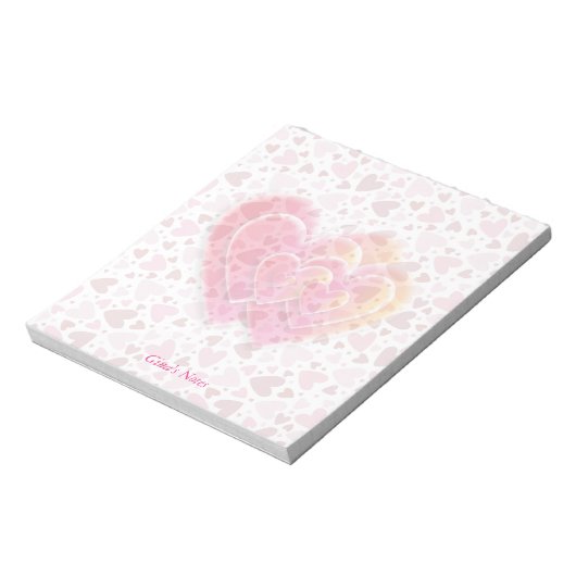 Cute Multicolor Hearts Notitieblok (Linkerzijde)