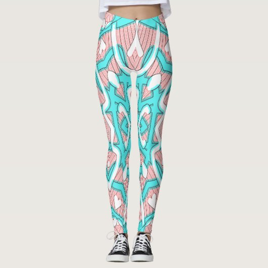 Cute multicolor naadloos "Ratti_Creative_Arts"    Leggings (Voorkant)