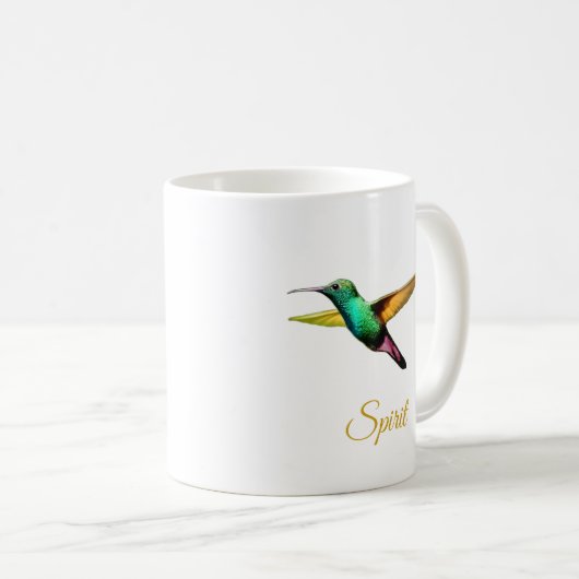 Cute multicolored hummingbird & calligraphy koffiemok (Voorkant rechts)