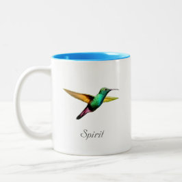 Cute multicolored hummingbird & calligraphy tweekleurige koffiemok