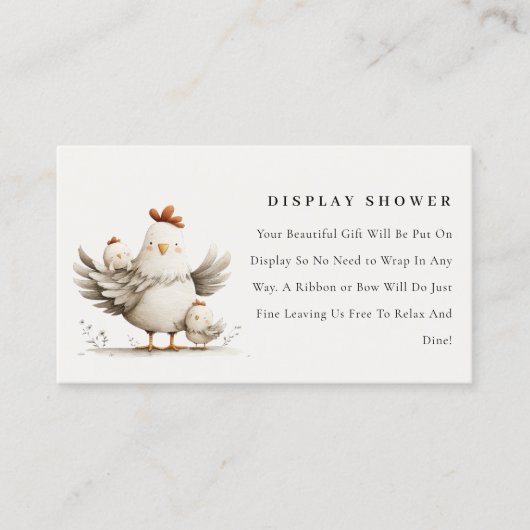 Cute Mum Baby Chick Display Shower Baby Shower Informatiekaartje (Voorkant)