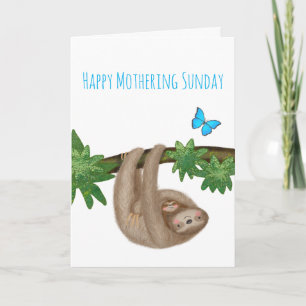 Cute mum & baby sloth Mothering Sunday card Kaart