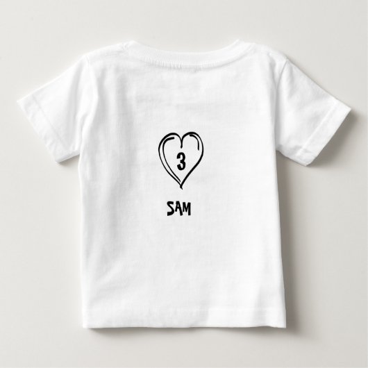 Cute Mum & Dad Heart – Custom Name Baby T-Shirt (Achterkant)