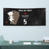 Cute Mummy Coffin Girl Halloween Birthday Party Spandoek (Beurs)