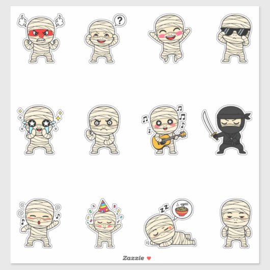 Cute Mummy Emoji Sticker Pack (Vel)
