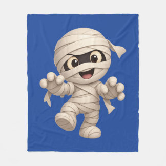 Cute Mummy Halloween Cartoon Illustration Fleece Deken